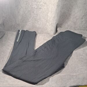 Tristan Black Lightweight Flowy Legging Pants Silver Ankle Zipper Accent VG M